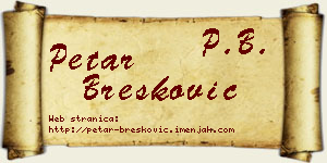 Petar Brešković vizit kartica